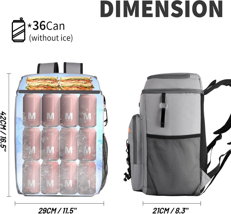 CaCTOUR Backpack Cooler,36 Can Cooler Backpack & Portable Lightweight Backpack Coolers Insulated Leak Proof for Men and Women - Image 5